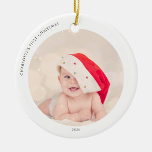 Adorno De Cerámica Primer Navidad del Bebé 2 Fotos
