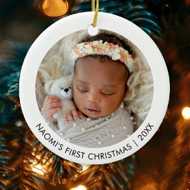 Adorno De Cerámica Primer Navidad del Bebé Doble Cara Personalizado 2
