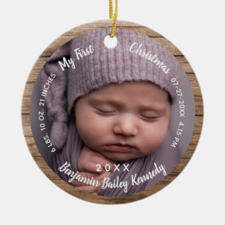 Adorno De Cerámica Primer Navidad del bebé Fotos Nacimientos Estadíst