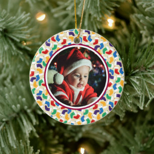 Adorno De Cerámica Primer Navidad del bebé Navidades de fotografía