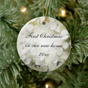 Adorno De Cerámica Primer navidad en nuevo Hydrangea blanco casero