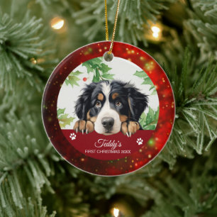 Adorno De Cerámica Primer Navidad Personalizada de Montaña de Berna