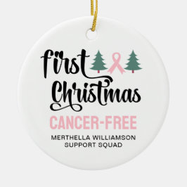 Adorno De Cerámica PRIMER NAVIDAD personalizada sin cáncer de mama