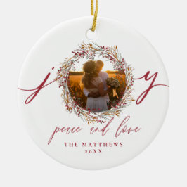 Adorno De Cerámica Primer navidad Sr. y señora Berries Joy Photo