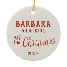 Primer nombre personalizado de Navidad del bebé