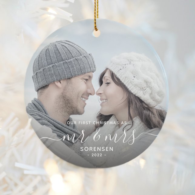 Adorno De Cerámica Primer Personalizado de Navidades casados Foto gui (Subido por el creador)