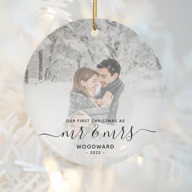 Adorno De Cerámica Primer Personalizado de Navidades casados Foto gui (Subido por el creador)