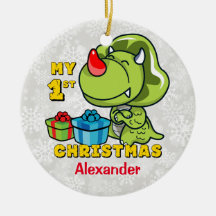 Primer personalizado del dinosaurio del navidad