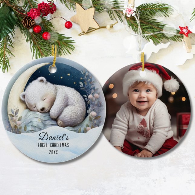 Adorno De Cerámica Primer Personalizado del oso lindo de Navidad del  (Subido por el creador)