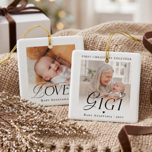 Adorno De Cerámica Primer regalo de Navidad de Gigi para su nieto con