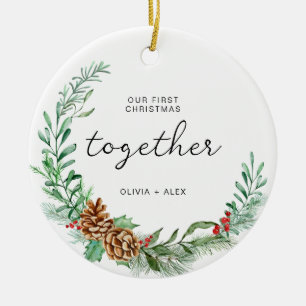 Adorno De Cerámica Primer regalo de Navidad juntos para pareja