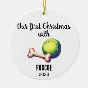 Adorno De Cerámica Primer regalo de Navidad para perros de Navidad