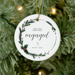 Adorno De Cerámica Primer regalo de Navidad personalizado para pareja