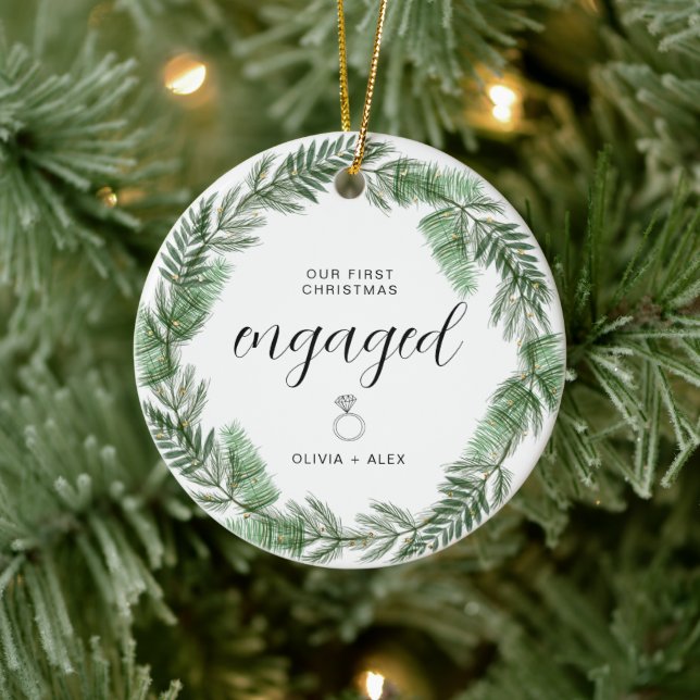 Adorno De Cerámica Primer Regalo De Navidades Comprometidos De Navida (Árbol)