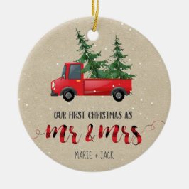 Adorno De Cerámica Primer regalo personalizado de Navidad con ornamen