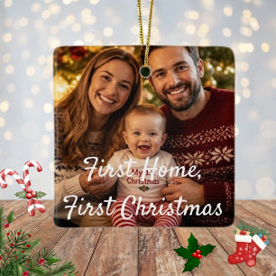 Adorno De Cerámica Primera Casa Primera Navidad Foto de Familia Carme