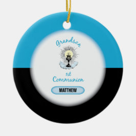 Adorno De Cerámica Primera Comunión del nieto, Taza Azul