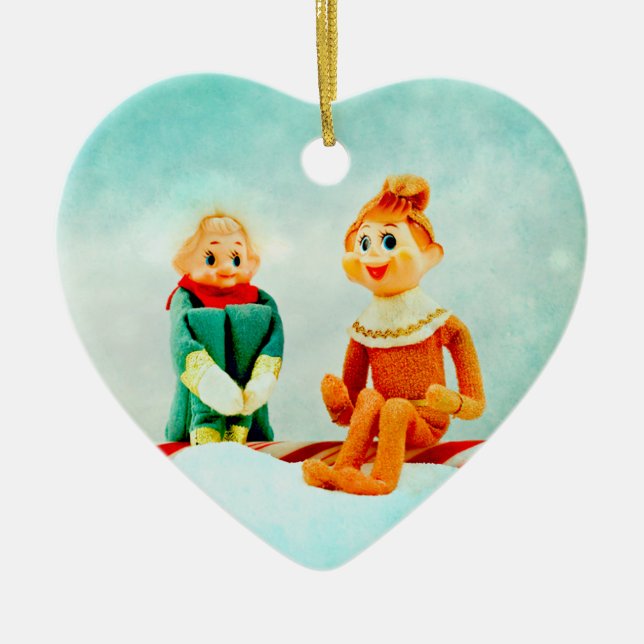 Adorno De Cerámica Primera fecha de Elf navidades (Frente)