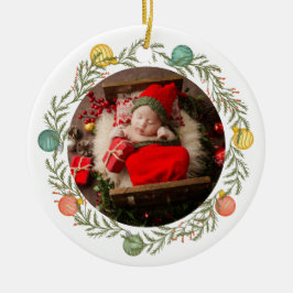 Adorno De Cerámica Primera festividad navideña del bebé moderno