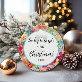 Adorno De Cerámica Primera fiesta navideña para bebé flotante