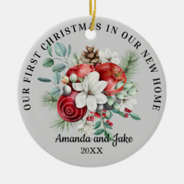 Adorno De Cerámica Primera flor navideña