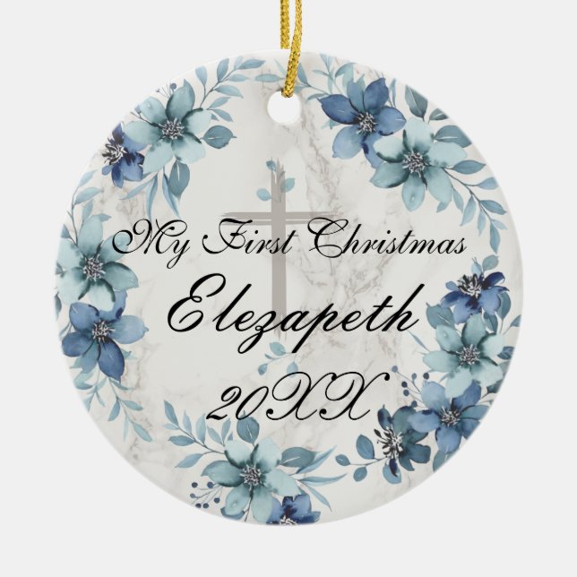 Adorno De Cerámica Primera foto cerámica de bebé recién nacido en Nav (Frente)