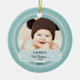 Adorno De Cerámica Primera foto de bebé de Navidad