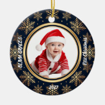 Primera foto de bebé de Navidad Detalles de nacimi