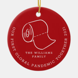 Adorno De Cerámica Primera foto de feriado de Navidades pandémicos gl