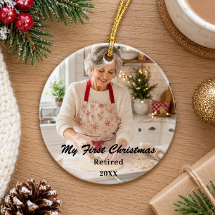 Adorno De Cerámica Primera Foto de Navidad Retirado