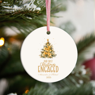 Adorno De Cerámica Primera foto de oro de Navidad en juego