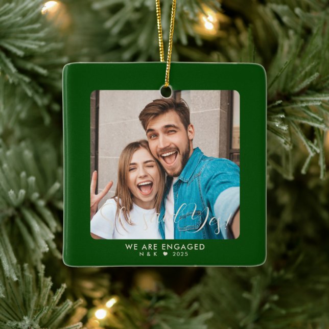 Adorno De Cerámica Primera foto de Personalizado de parejas involucra (Árbol)