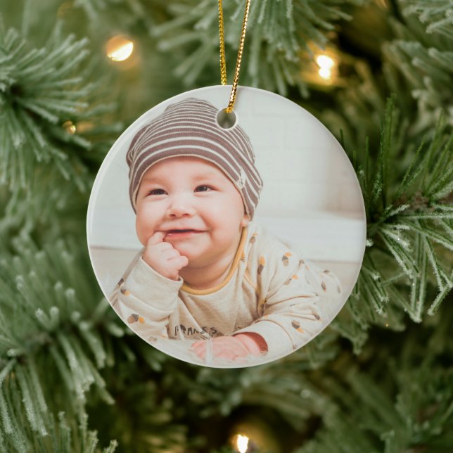 Adorno De Cerámica Primera foto para bebé navideño (Árbol)