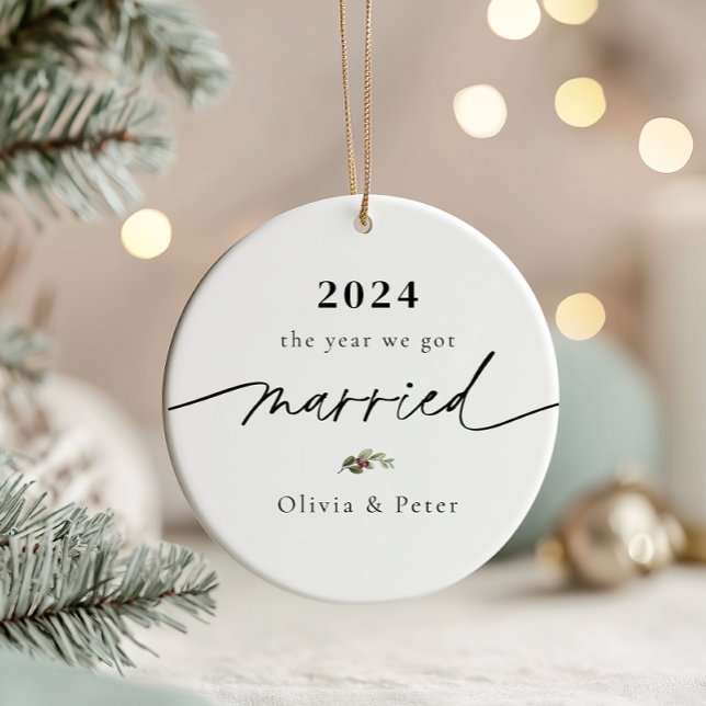 Adorno De Cerámica Primera fotografía navideña casada (Subido por el creador)