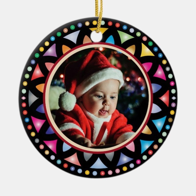 Adorno De Cerámica Primera imagen de Navidades del bebé (Frente)