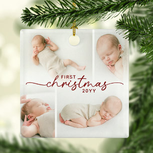 Adorno De Cerámica Primera Navidad 5 Foto Navidad Personalizada