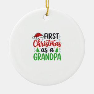 Adorno De Cerámica Primera Navidad Abuelo Sombrero de Santa