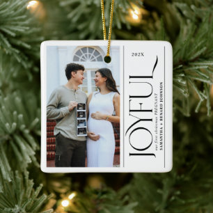 Adorno De Cerámica Primera Navidad Alegre Pareja Embarazada Foto