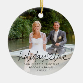 Adorno De Cerámica Primera Navidad Amor 2 Fotos