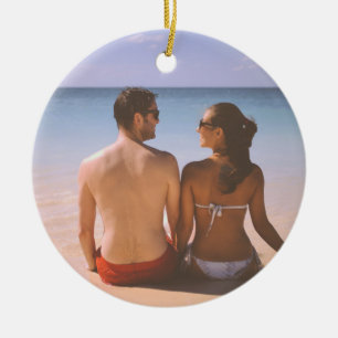Adorno De Cerámica Primera Navidad casada como Sr. y la Sra. PHOTO Ce