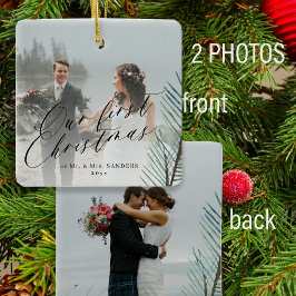 Adorno De Cerámica Primera Navidad casada Sr. y Sra. 2 foto