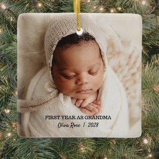 Adorno De Cerámica Primera Navidad como Abuela