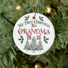 Adorno De Cerámica Primera Navidad como abuela