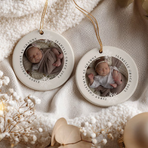 Adorno De Cerámica Primera Navidad como Abuela 2 Foto Personalizada