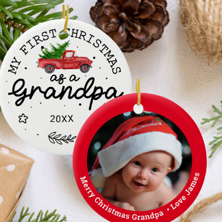 Adorno De Cerámica Primera Navidad como abuelo
