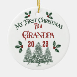 Adorno De Cerámica Primera Navidad como abuelo