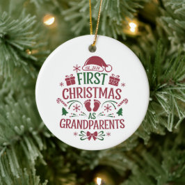 Adorno De Cerámica Primera Navidad como abuelos, abuela, abuelo