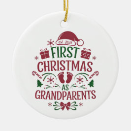 Adorno De Cerámica Primera Navidad como abuelos, abuela, abuelo