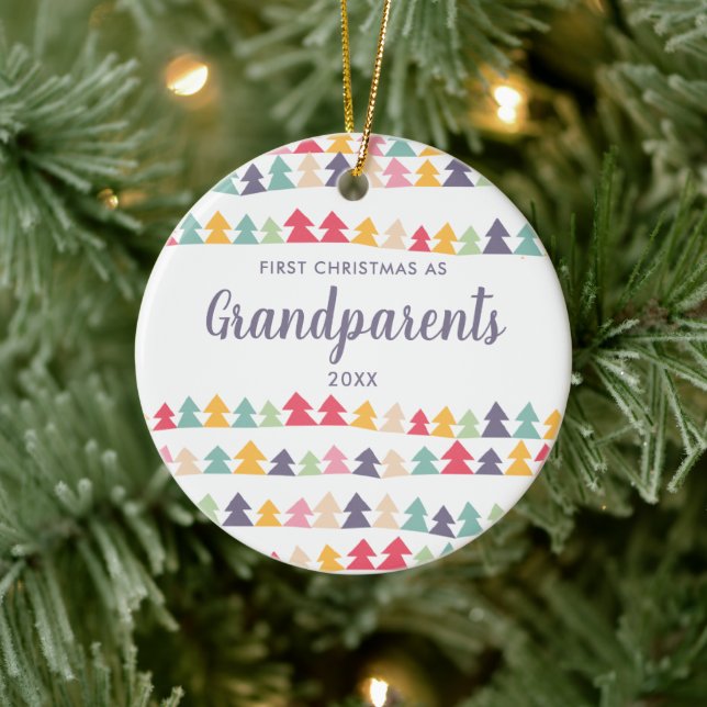 Adorno De Cerámica Primera Navidad como abuelos árboles personalizado (Árbol)