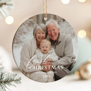 Adorno De Cerámica Primera Navidad como Abuelos Foto 